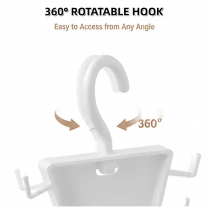 V-Shaped Rotatable Closet Hanger, 12 Hooks Space Saving Clothes Storage Rack