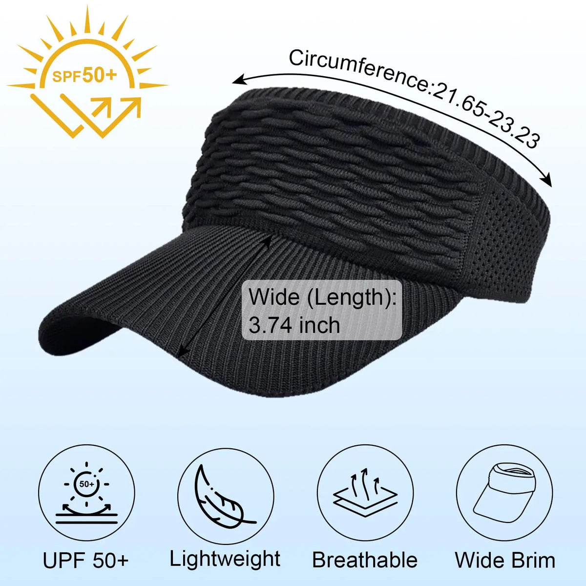 High Ponytail UV Protection Sun Visor Hat for Women Outdoor Sports Daily Wear
