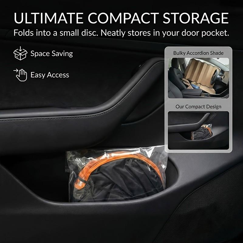 Portable Car Windshield Sunshade, Fabric Heat‑Insulating Sun Visor for Sedan SUV Truck, Summer Travel Camping Car Sun Cover