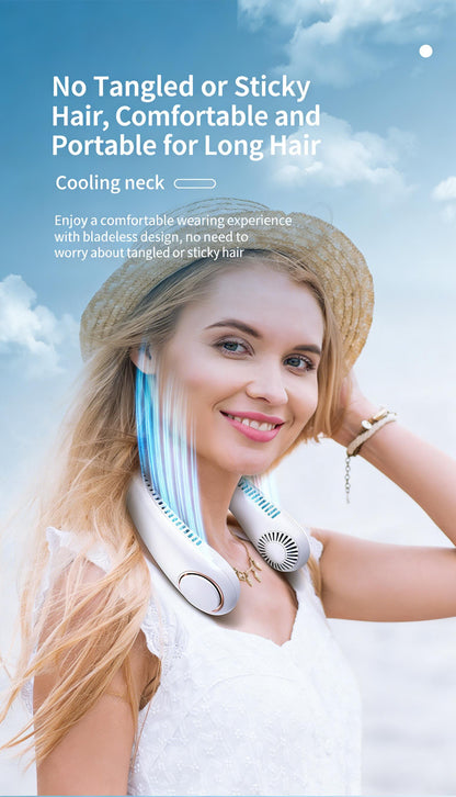 Neck Fan, Rechargeable Personal Portable, Hands Free wearable BatteryOperated 5 Speeds, USB Neck Cooling for Indoor Outdoor