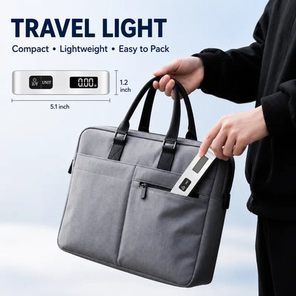 Portable Digital Luggage Scale 110LB, Backlit LCD, Data Lock, Hook & Strap, Precision Travel Baggage Scale