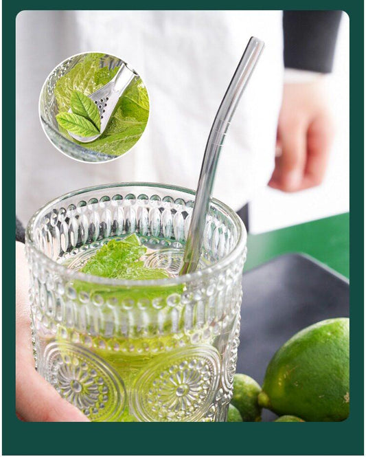 2‑in‑1 Stainless Steel Straw Spoon with Filter, Reusable Food‑Grade Metal Drinking Straw