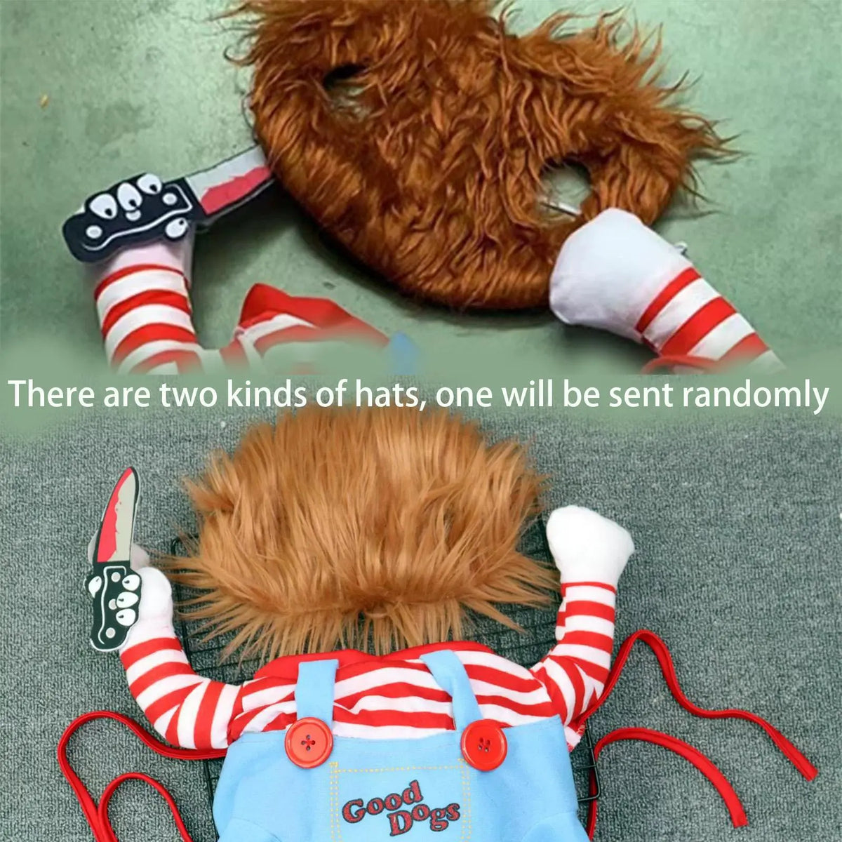 Chucky Halloween Pet Costume, Scary Cosplay Outfit for Dogs & Cats