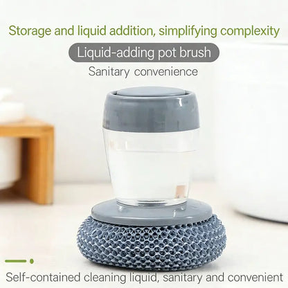 Automatic Liquid Filling Palm Brush for Kitchen Cleaning