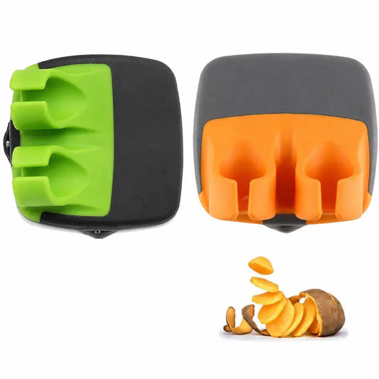 2Pcs Palm Vegetable Peeler, Rubber Finger Grip Hand Peeler for Potato Carrot