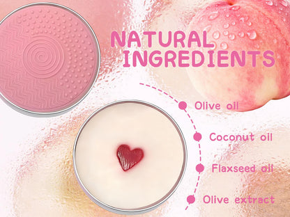 Heart‑Shaped Solid Cosmetic Brush Cleaner Soap with Sponge & Silicone Cleaning Pad