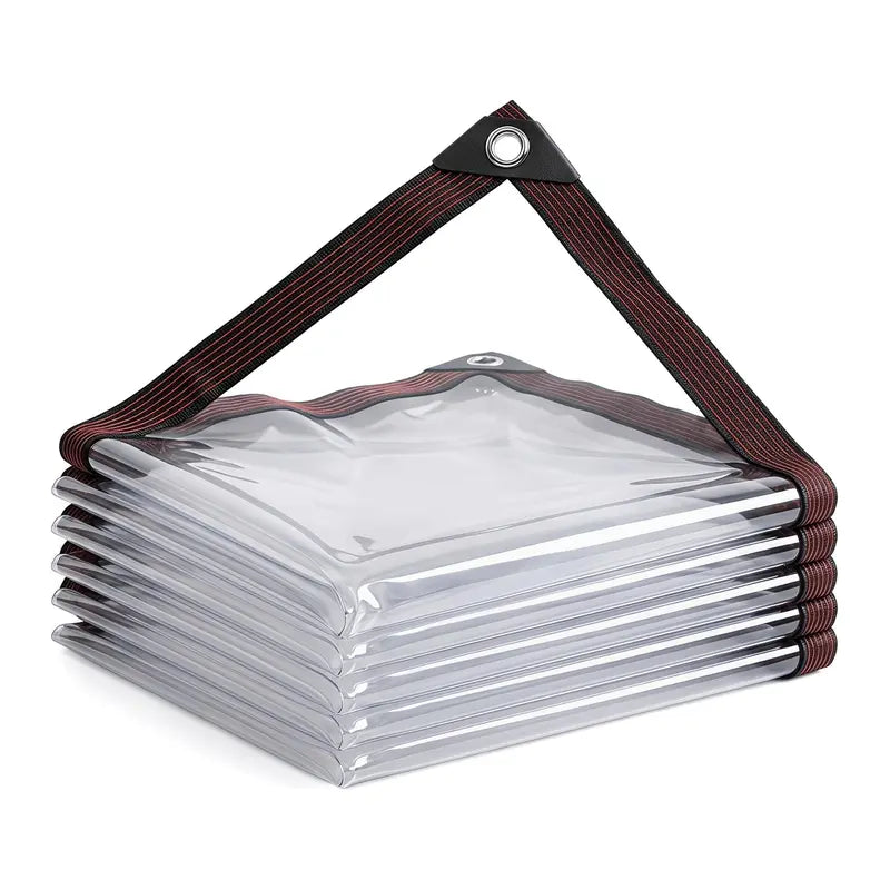 SummerWins 10×13FT Clear Waterproof Tarp, Heavy Duty Tarpaulin with Grommets for Patio Garden