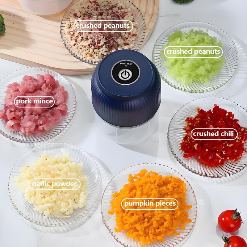 Electric Food Shredder, Mini Meat Grinder, Garlic Puree Maker, USB Charging, Portable Kitchen Gadget for Minced Meat, Vegetable, Onion, Ginger, Chili