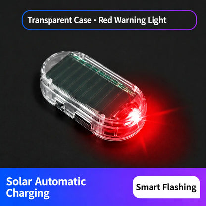 Solar Fake Car Alarm Light, Auto Sensor LED Simulated Anti-Theft Warning Flashing Lamp, No Wiring DIY