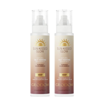 【Summer Wins】GRODOM Organic Colorless Self Tanning Mist, Vegan Streak‑Free Sunless Tanner for Body Face Hands, No Fake Tan Smell for All Skin Types